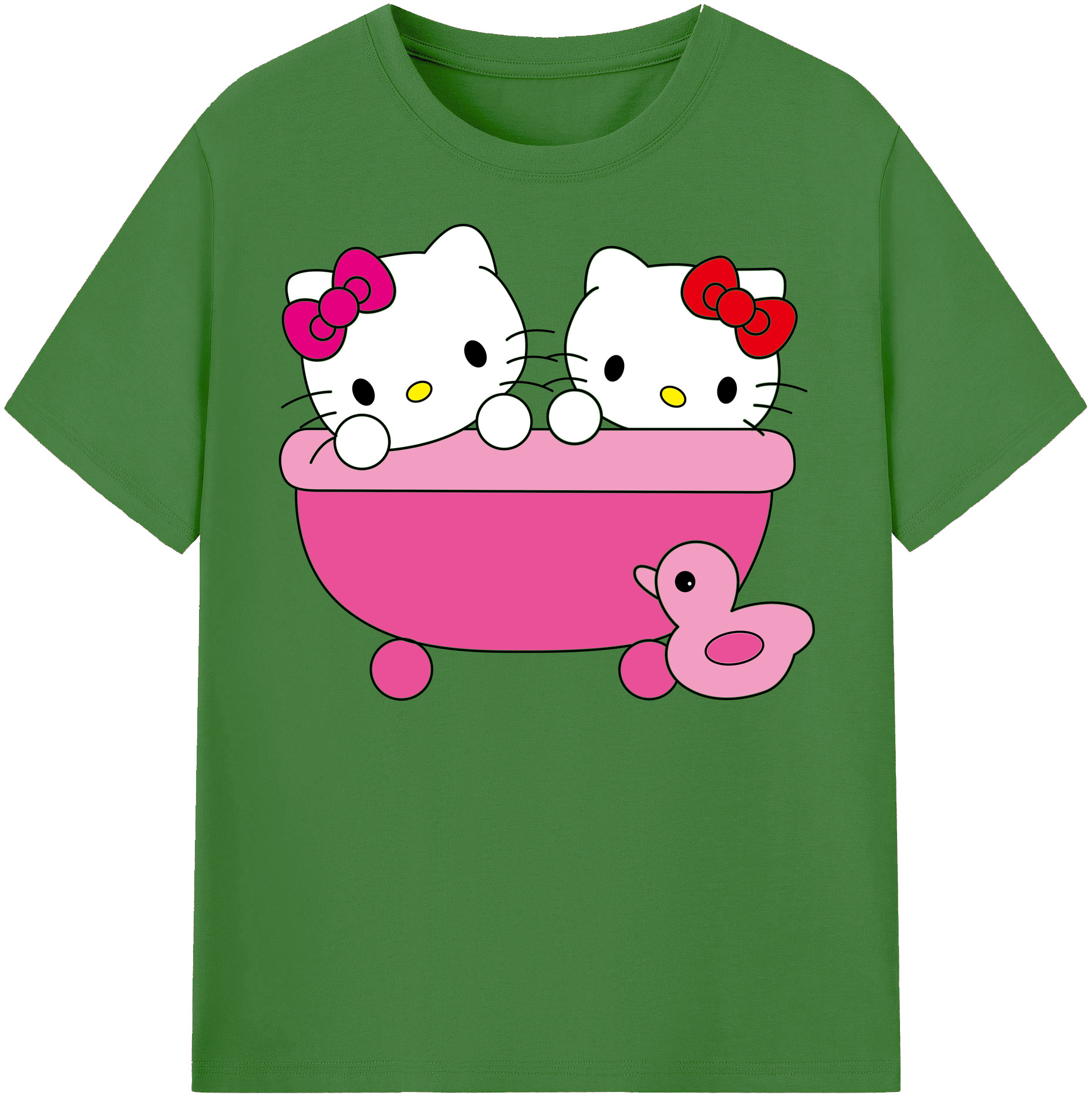 （画像用） Hello Kitty ハローキティ レディースカジュアルプリントTシャツ（綿100％）
